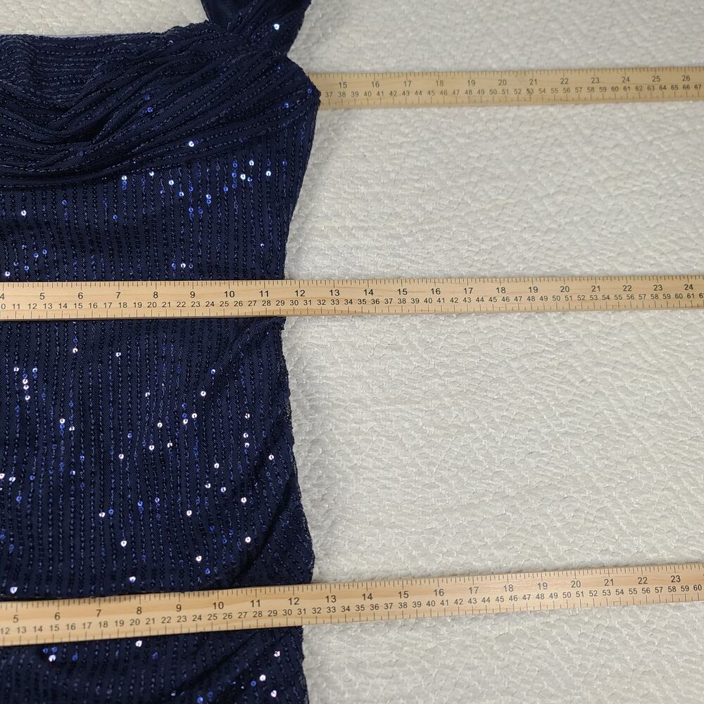 Off shoulder sequin sparkly Party homecoming Navy Blue dress Size 2 Cocktail - Picture 6 of 10